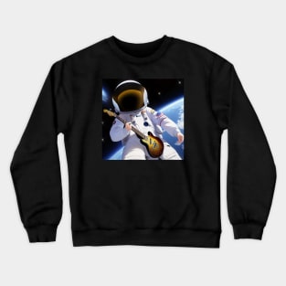 Space Astronaut in Rockband Crewneck Sweatshirt